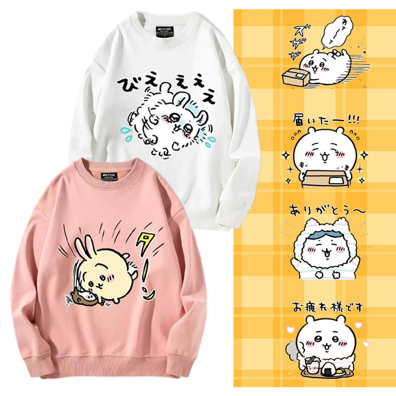 可愛いキャラ ゆるかわ トップス 多忙な日常 ユニセックス 長袖 スウェット