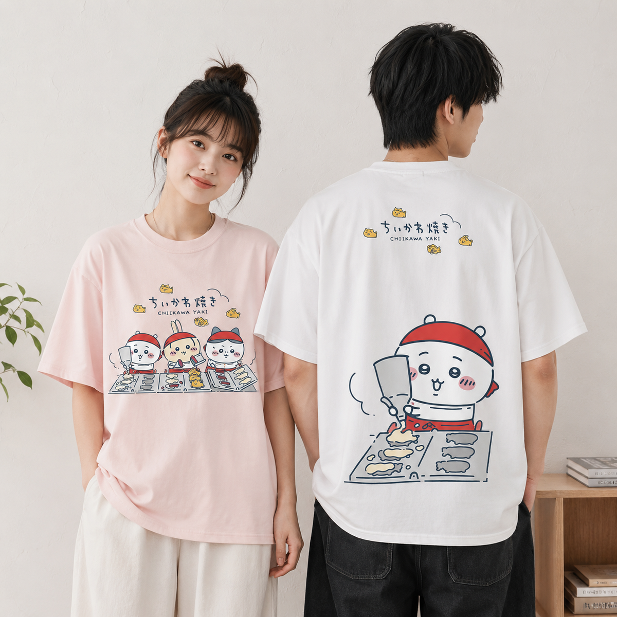 可愛いキャラ ゆるかわ トップス 鯛焼き ユニセックス 半袖Ｔシャツ