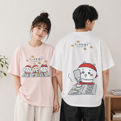 可愛いキャラ ゆるかわ トップス 鯛焼き ユニセックス 半袖Ｔシャツ
