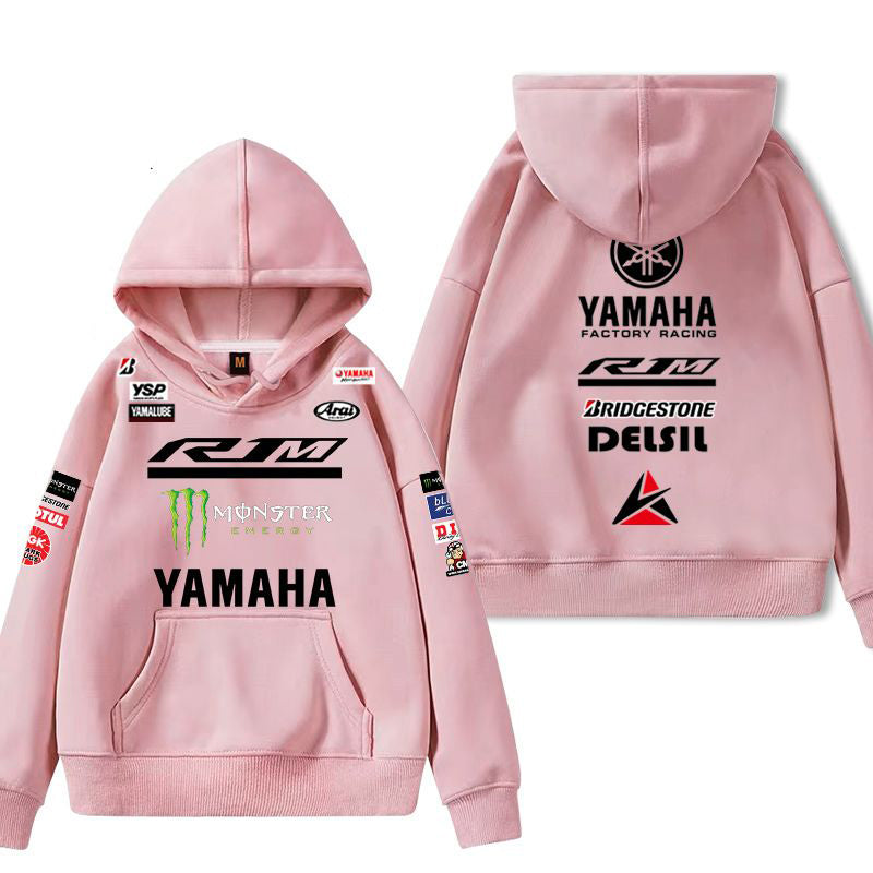 【薄手・裏起毛から選べる】バイカースタイル トップス レーシングロゴ グラフィック ユニセックス 長袖 パーカー