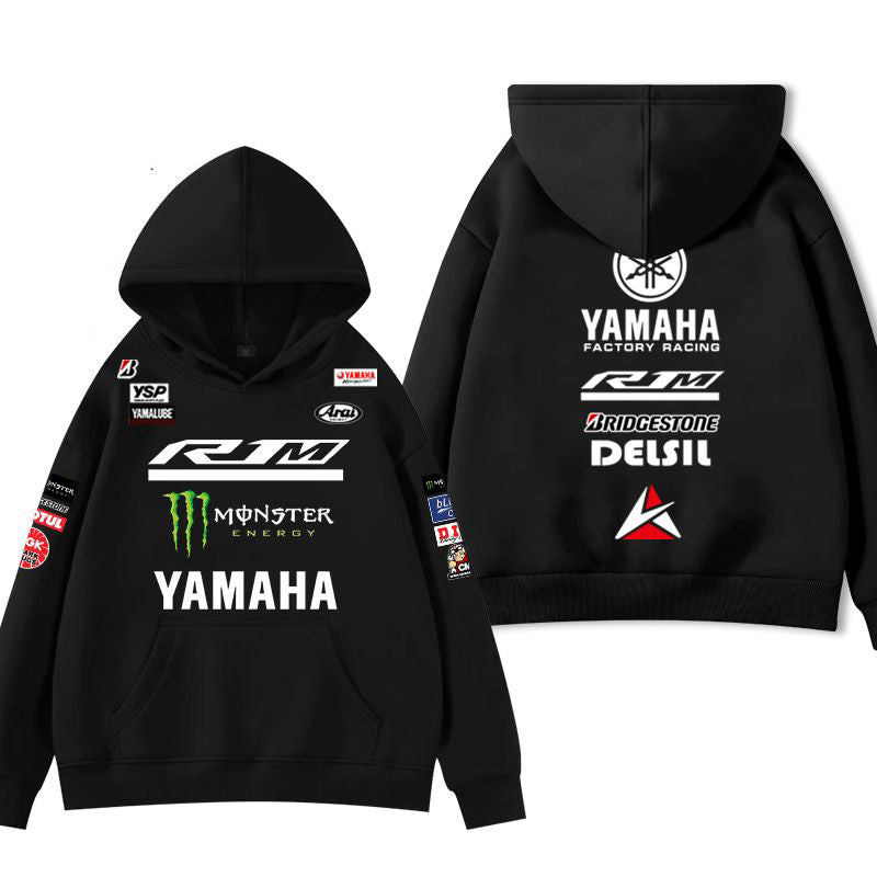 【薄手・裏起毛から選べる】バイカースタイル トップス レーシングロゴ グラフィック ユニセックス 長袖 パーカー