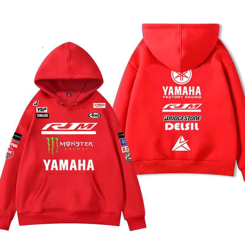 【薄手・裏起毛から選べる】バイカースタイル トップス レーシングロゴ グラフィック ユニセックス 長袖 パーカー