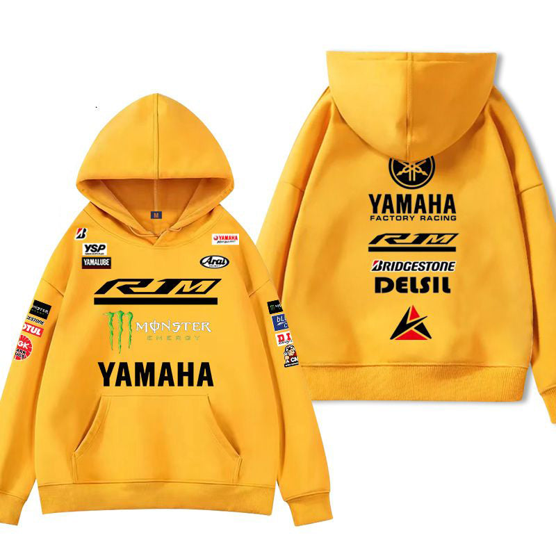 【薄手・裏起毛から選べる】バイカースタイル トップス レーシングロゴ グラフィック ユニセックス 長袖 パーカー