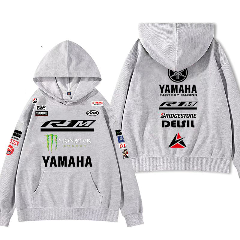 【薄手・裏起毛から選べる】バイカースタイル トップス レーシングロゴ グラフィック ユニセックス 長袖 パーカー