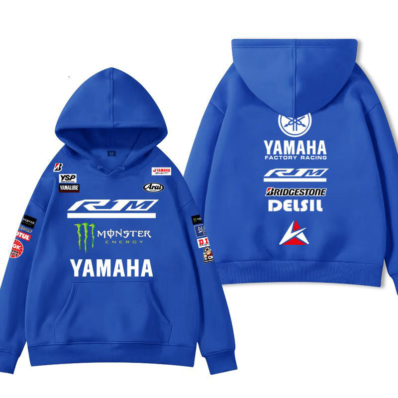 【薄手・裏起毛から選べる】バイカースタイル トップス レーシングロゴ グラフィック ユニセックス 長袖 パーカー