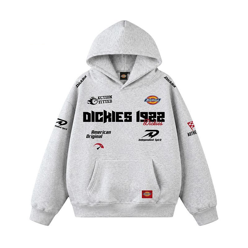 【薄手・裏起毛から選べる】バイカースタイル トップス スポーツブランド風 レタリングプリント ユニセックス 長袖 パーカー