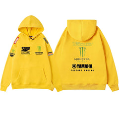 【薄手・裏起毛から選べる】バイカースタイル トップス レーシングロゴ カラーデザイン ユニセックス 長袖 パーカー