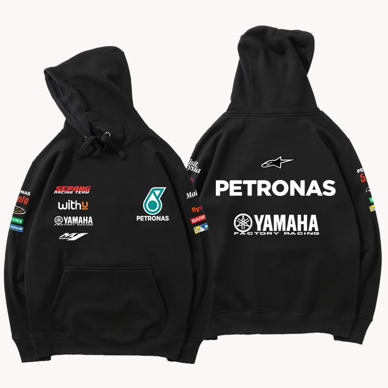 【薄手・裏起毛から選べる】バイカースタイル トップス レーシングチーム バックロゴ ユニセックス 長袖 パーカー