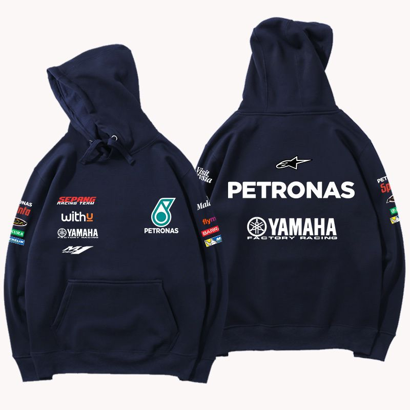【薄手・裏起毛から選べる】バイカースタイル トップス レーシングチーム バックロゴ ユニセックス 長袖 パーカー