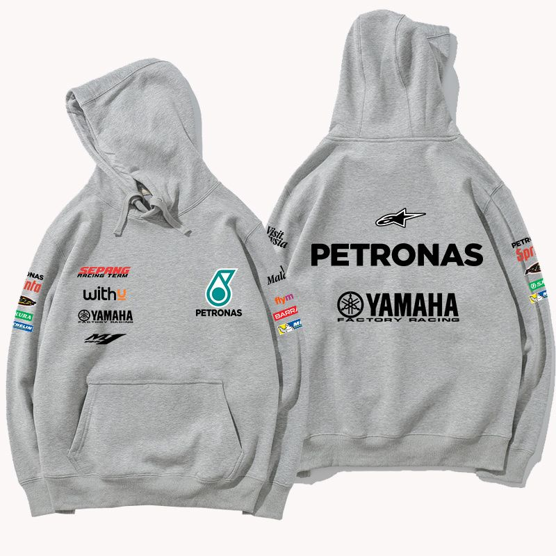 【薄手・裏起毛から選べる】バイカースタイル トップス レーシングチーム バックロゴ ユニセックス 長袖 パーカー