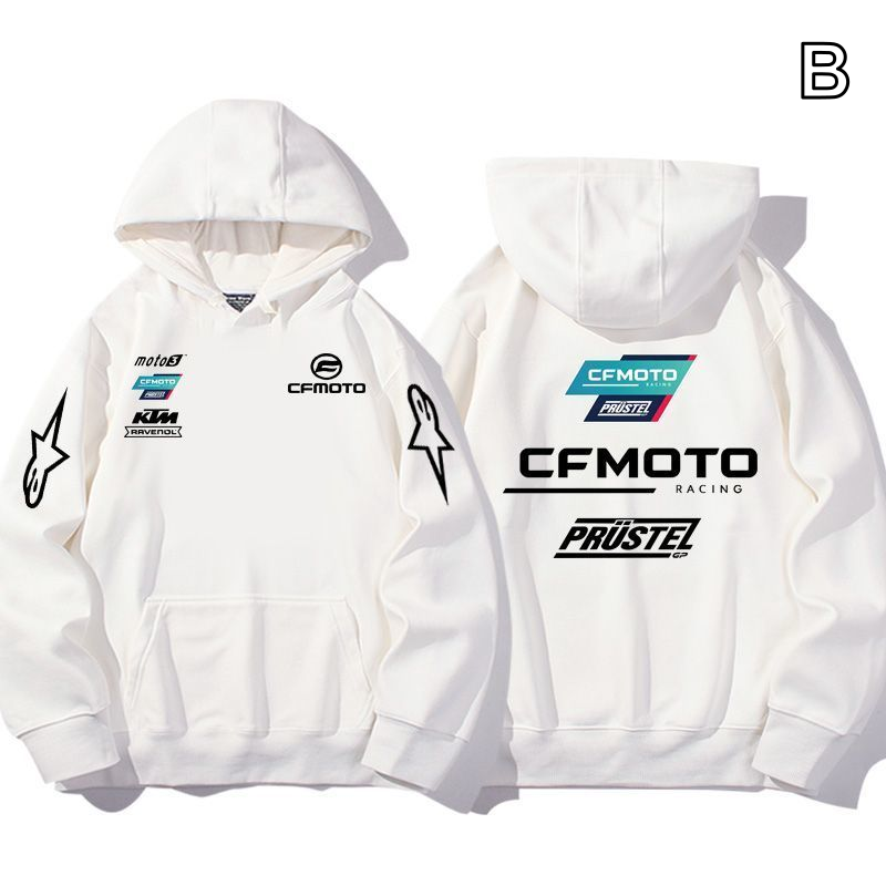【薄手・裏起毛から選べる】バイカースタイル トップス バイクチーム風 エンブレム4タイプ ユニセックス 長袖 パーカー