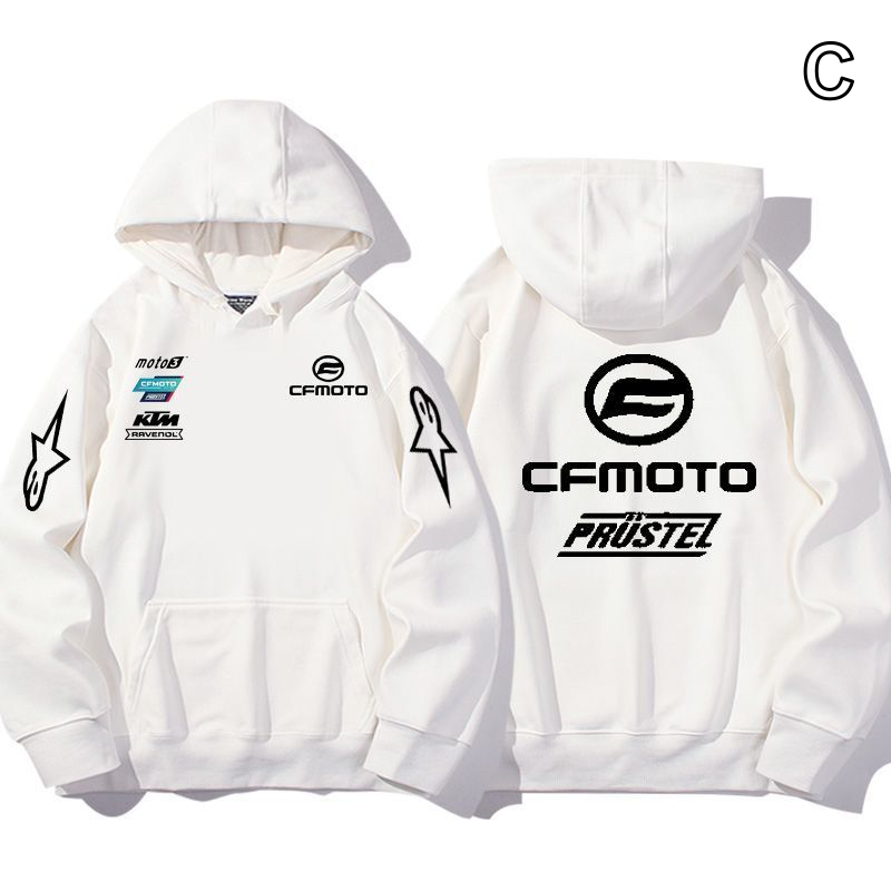 【薄手・裏起毛から選べる】バイカースタイル トップス バイクチーム風 エンブレム4タイプ ユニセックス 長袖 パーカー