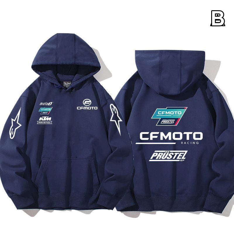 【薄手・裏起毛から選べる】バイカースタイル トップス バイクチーム風 エンブレム4タイプ ユニセックス 長袖 パーカー