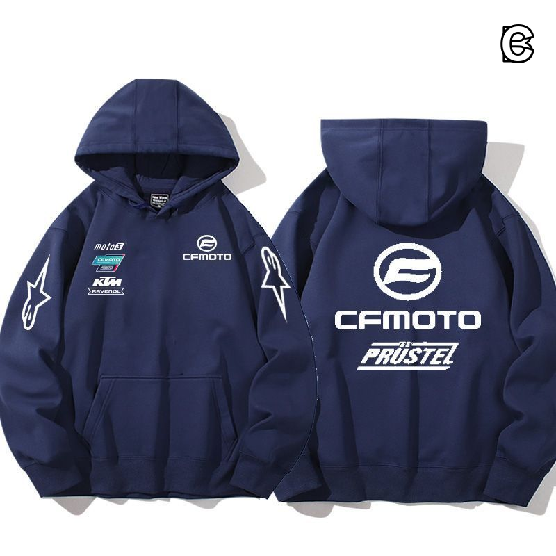 【薄手・裏起毛から選べる】バイカースタイル トップス バイクチーム風 エンブレム4タイプ ユニセックス 長袖 パーカー