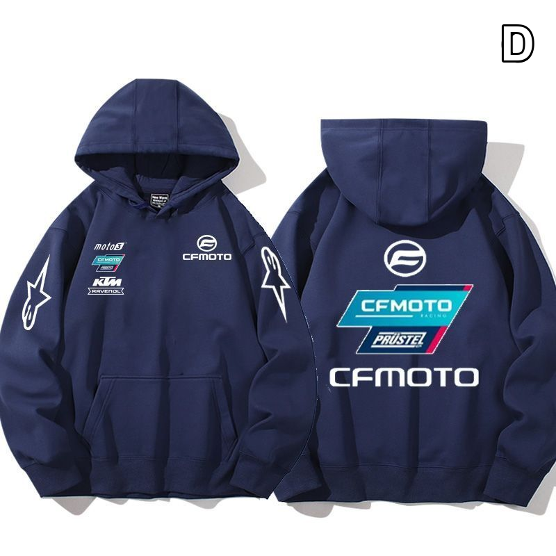 【薄手・裏起毛から選べる】バイカースタイル トップス バイクチーム風 エンブレム4タイプ ユニセックス 長袖 パーカー