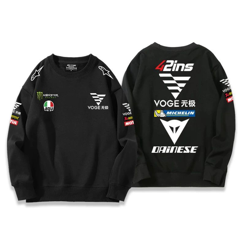【薄手・裏起毛から選べる】バイカースタイル トップス モーターサイクル レーシングロゴ ユニセックス 長袖 スウェット