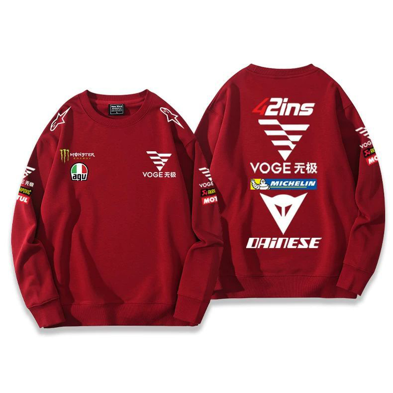 【薄手・裏起毛から選べる】バイカースタイル トップス モーターサイクル レーシングロゴ ユニセックス 長袖 スウェット