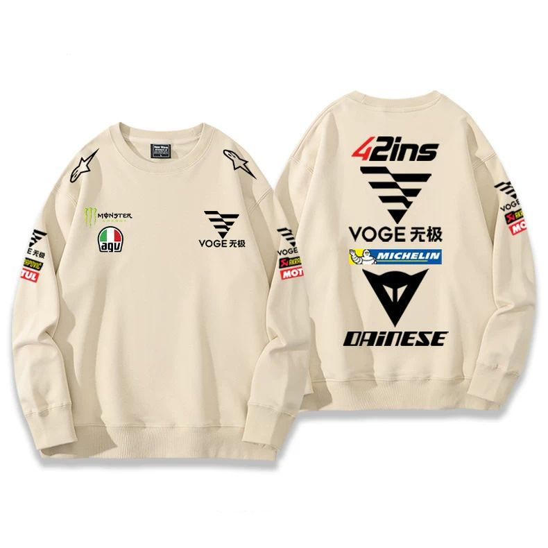 【薄手・裏起毛から選べる】バイカースタイル トップス モーターサイクル レーシングロゴ ユニセックス 長袖 スウェット