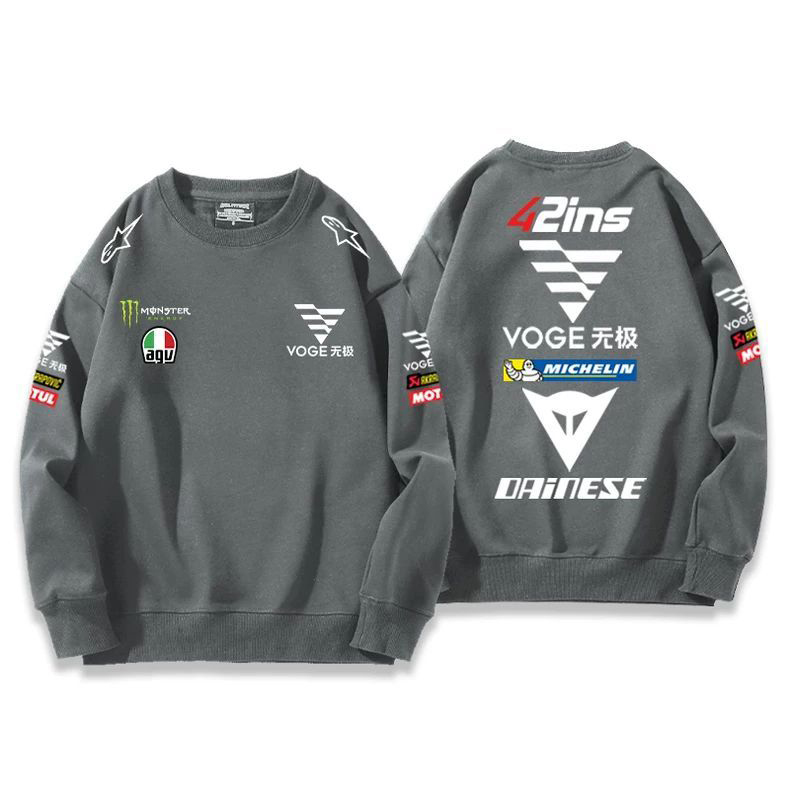【薄手・裏起毛から選べる】バイカースタイル トップス モーターサイクル レーシングロゴ ユニセックス 長袖 スウェット