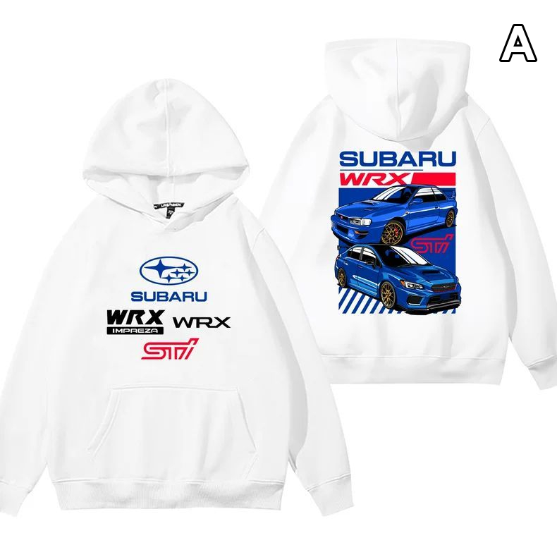 【薄手・裏起毛から選べる】バイカースタイル トップス ラリーカー モータースポーツプリント ユニセックス 長袖 パーカー