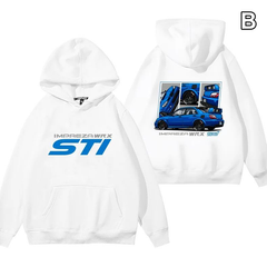 【薄手・裏起毛から選べる】バイカースタイル トップス ラリーカー モータースポーツプリント ユニセックス 長袖 パーカー