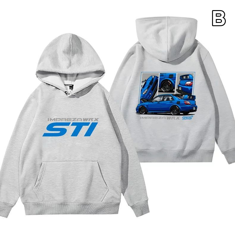 【薄手・裏起毛から選べる】バイカースタイル トップス ラリーカー モータースポーツプリント ユニセックス 長袖 パーカー