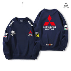【薄手・裏起毛から選べる】バイカースタイル トップス ラリーモータースポーツ ロゴプリント ユニセックス 長袖 スウェット