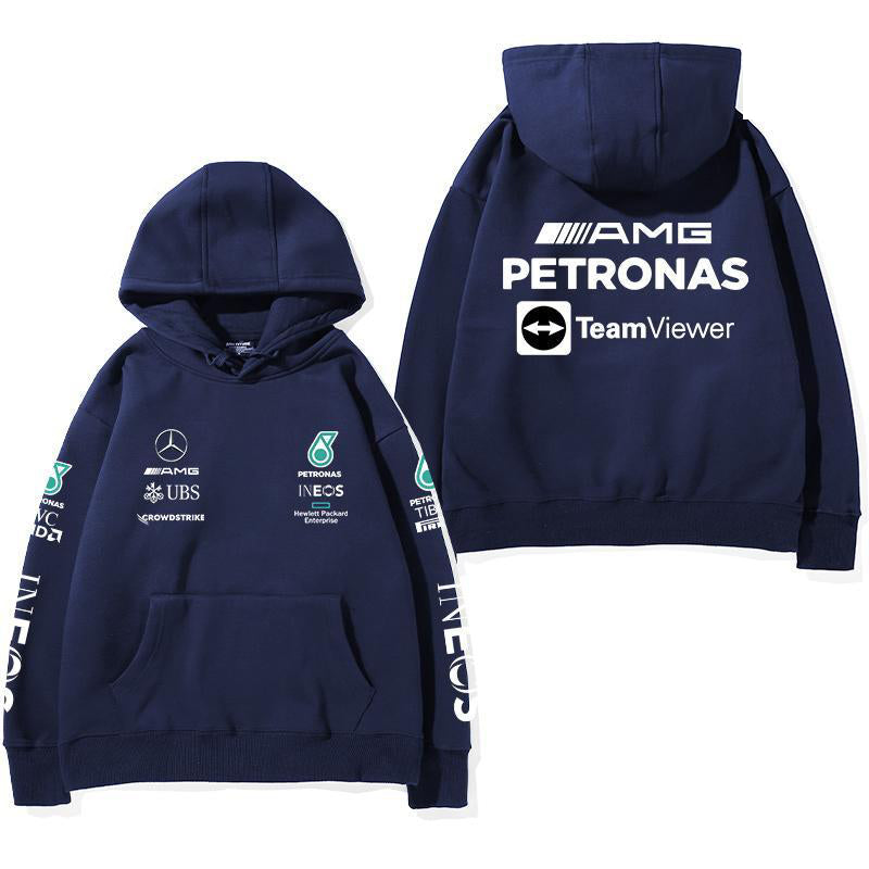 【薄手・裏起毛から選べる】バイカースタイル トップス レーシングチーム レタリングバック ユニセックス 長袖 パーカー