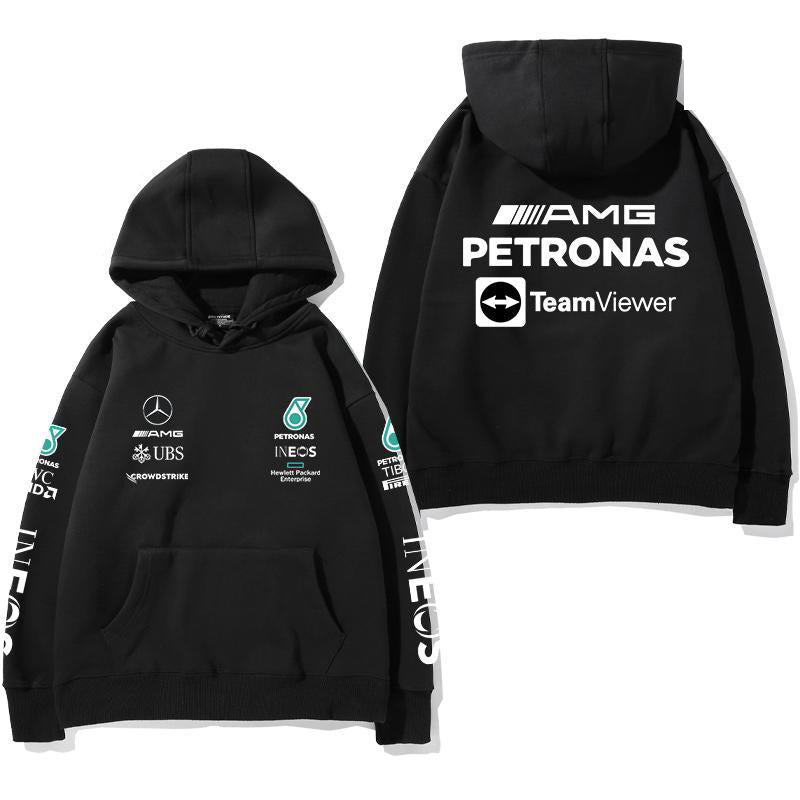 【薄手・裏起毛から選べる】バイカースタイル トップス レーシングチーム レタリングバック ユニセックス 長袖 パーカー