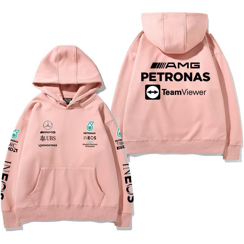 【薄手・裏起毛から選べる】バイカースタイル トップス レーシングチーム レタリングバック ユニセックス 長袖 パーカー