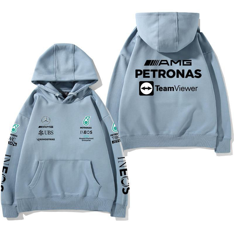 【薄手・裏起毛から選べる】バイカースタイル トップス レーシングチーム レタリングバック ユニセックス 長袖 パーカー