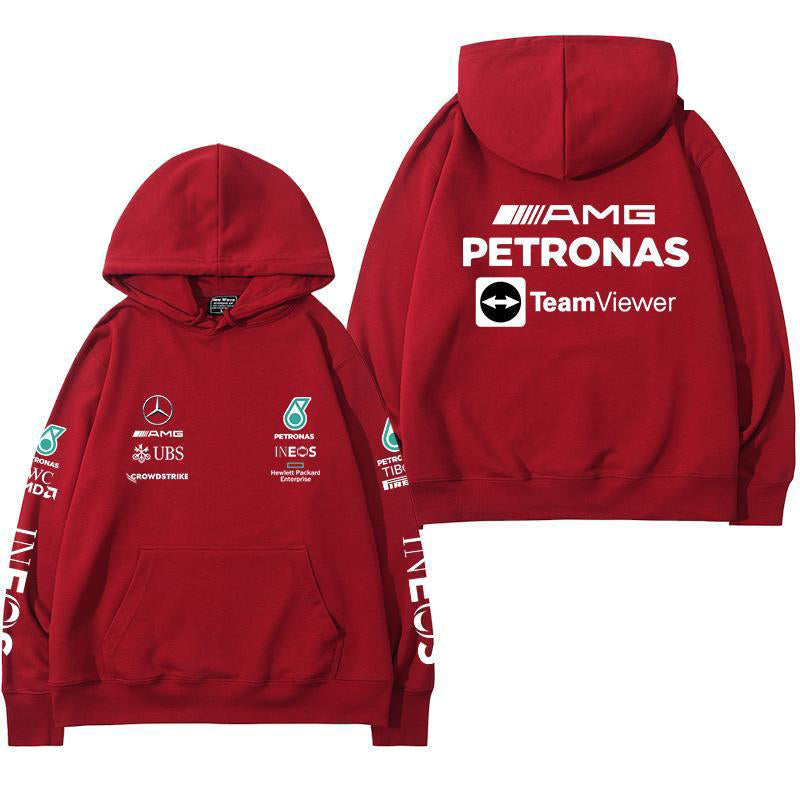 【薄手・裏起毛から選べる】バイカースタイル トップス レーシングチーム レタリングバック ユニセックス 長袖 パーカー