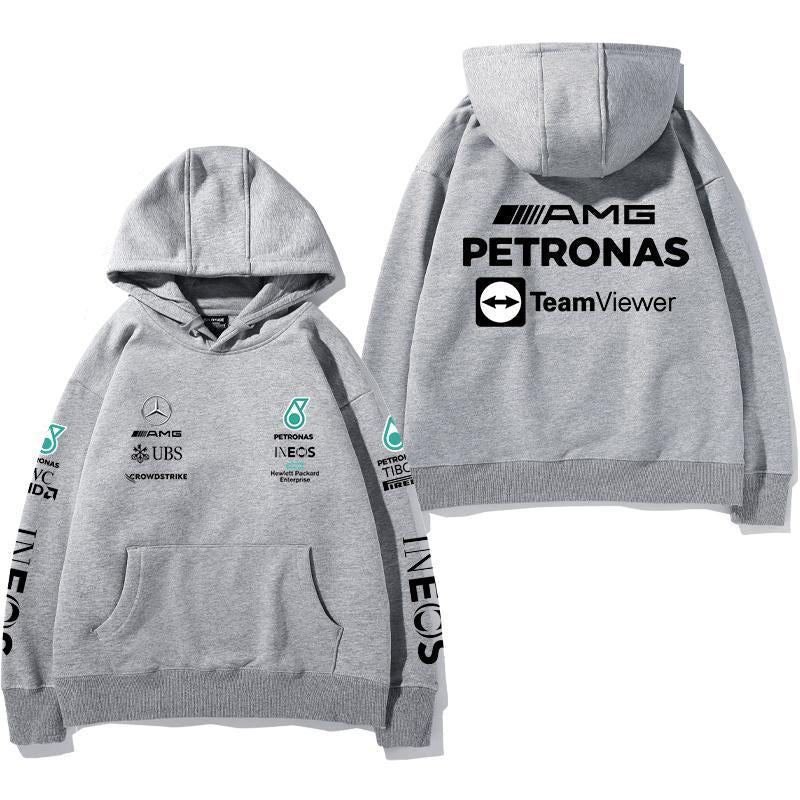 【薄手・裏起毛から選べる】バイカースタイル トップス レーシングチーム レタリングバック ユニセックス 長袖 パーカー