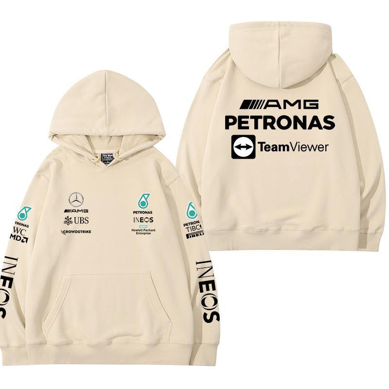 【薄手・裏起毛から選べる】バイカースタイル トップス レーシングチーム レタリングバック ユニセックス 長袖 パーカー