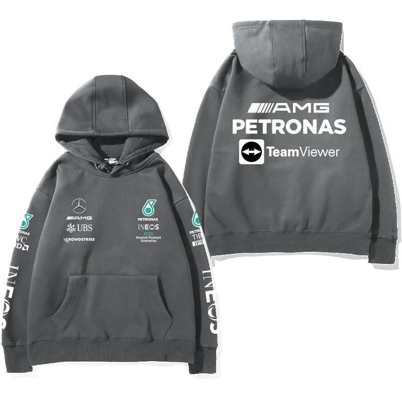 【薄手・裏起毛から選べる】バイカースタイル トップス レーシングチーム レタリングバック ユニセックス 長袖 パーカー