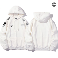 【薄手・裏起毛から選べる】バイカースタイル トップス レーシングチーム エンブレムプリント ユニセックス 長袖 パーカー