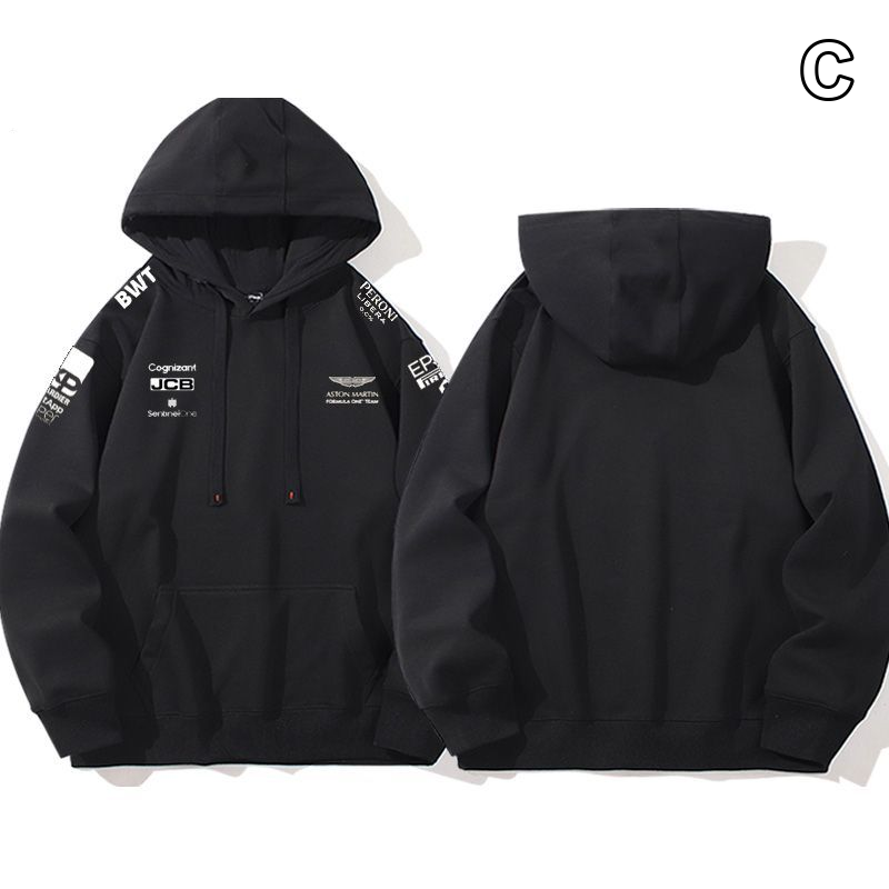 【薄手・裏起毛から選べる】バイカースタイル トップス レーシングチーム エンブレムプリント ユニセックス 長袖 パーカー
