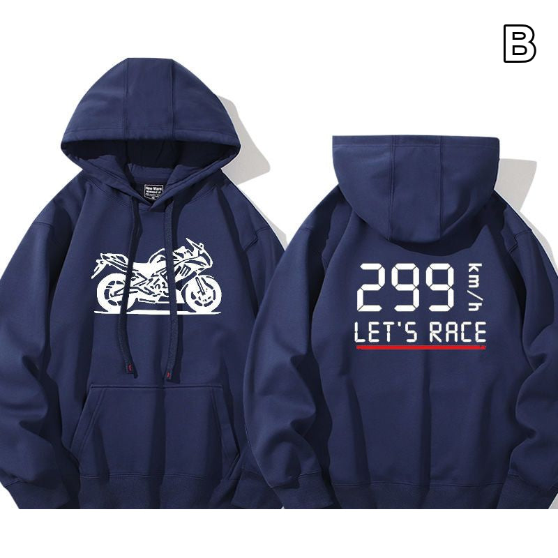 【薄手・裏起毛から選べる】バイカースタイル トップス バイクギアナンバー グラフィック ユニセックス 長袖 パーカー