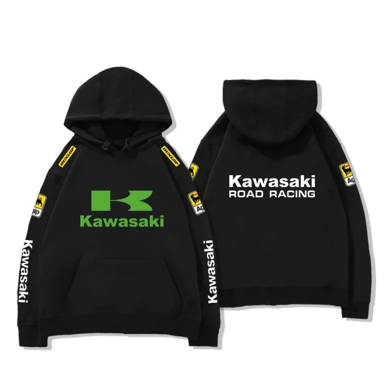 【薄手・裏起毛から選べる】バイカースタイル トップス レーシングロゴ スリーブレタリング ユニセックス 長袖 パーカー