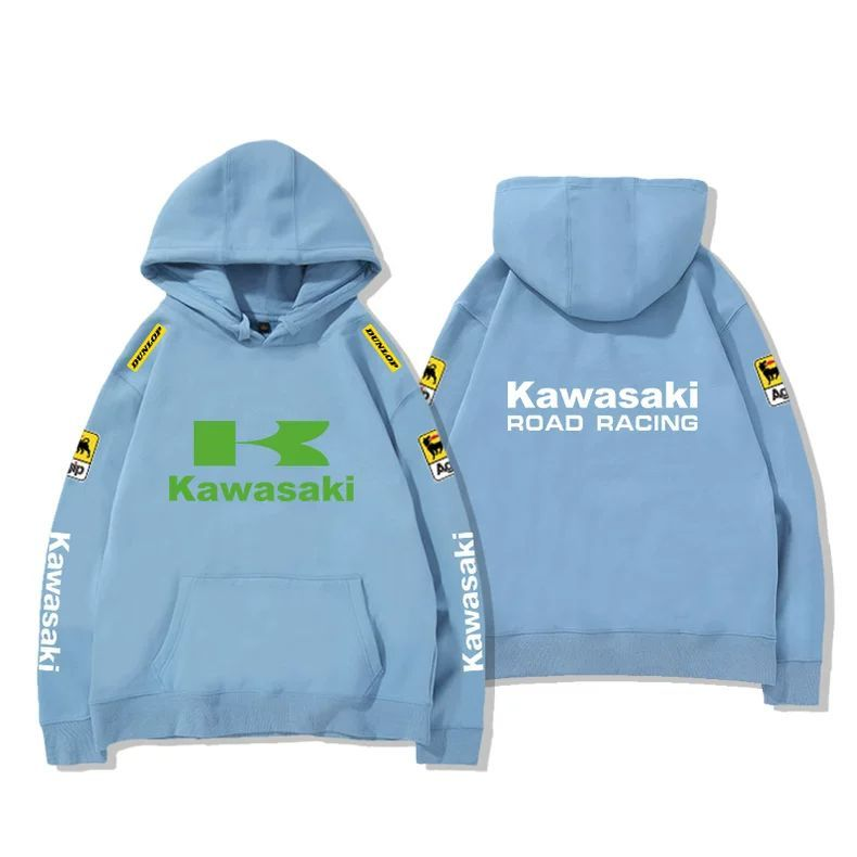 【薄手・裏起毛から選べる】バイカースタイル トップス レーシングロゴ スリーブレタリング ユニセックス 長袖 パーカー