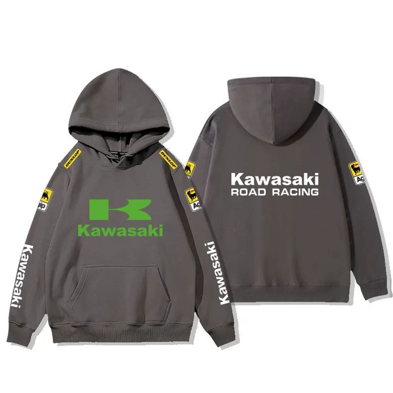 【薄手・裏起毛から選べる】バイカースタイル トップス レーシングロゴ スリーブレタリング ユニセックス 長袖 パーカー