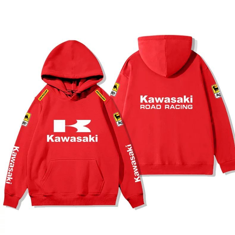 【薄手・裏起毛から選べる】バイカースタイル トップス レーシングロゴ スリーブレタリング ユニセックス 長袖 パーカー
