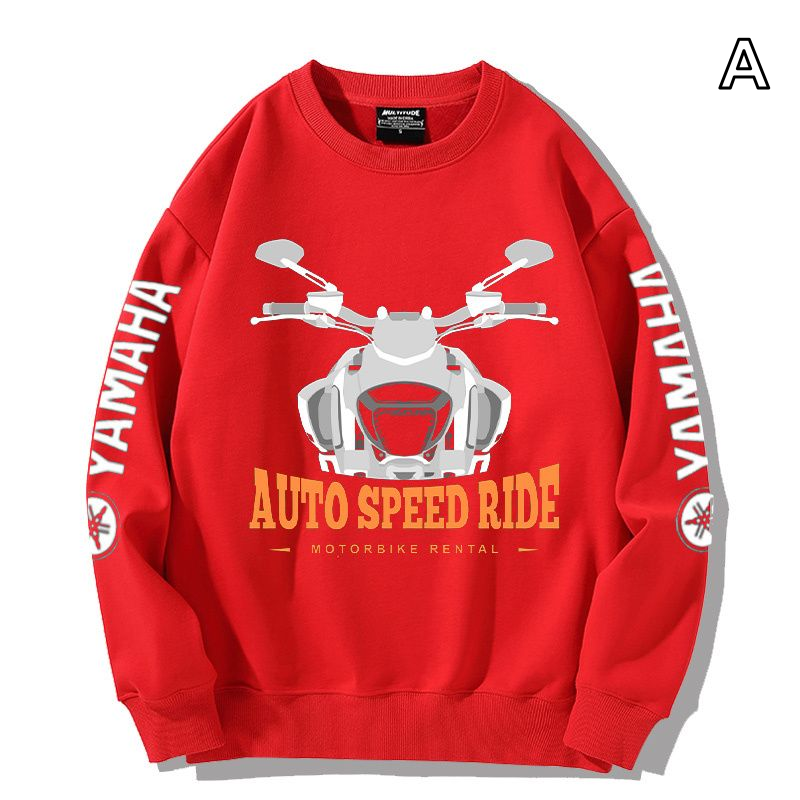 【薄手・裏起毛から選べる】バイカースタイル トップス バイクイラスト レーシングレタリング ユニセックス 長袖 スウェット