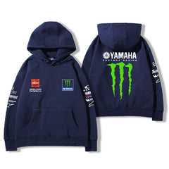 【薄手・裏起毛から選べる】バイカースタイル トップス レーシングエンブレム バイクプリント ユニセックス 長袖 パーカー