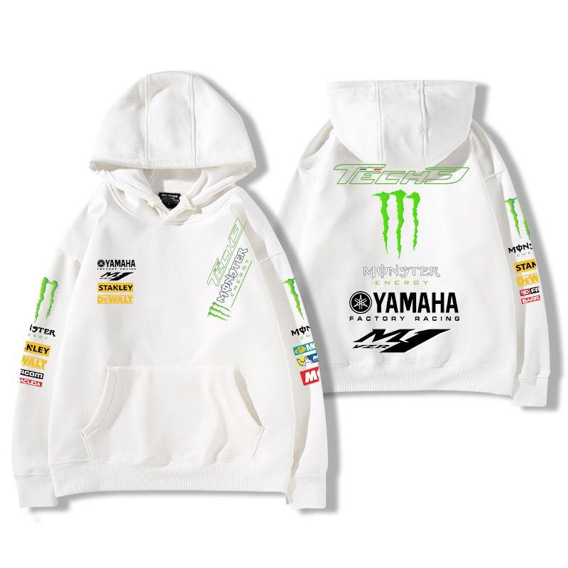 【薄手・裏起毛から選べる】バイカースタイル トップス モータースポーツ レーシングロゴ ユニセックス 長袖 パーカー