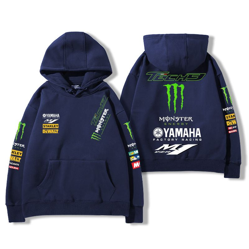 【薄手・裏起毛から選べる】バイカースタイル トップス モータースポーツ レーシングロゴ ユニセックス 長袖 パーカー