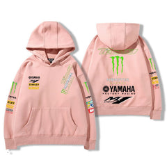 【薄手・裏起毛から選べる】バイカースタイル トップス モータースポーツ レーシングロゴ ユニセックス 長袖 パーカー