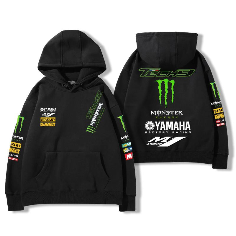 【薄手・裏起毛から選べる】バイカースタイル トップス モータースポーツ レーシングロゴ ユニセックス 長袖 パーカー