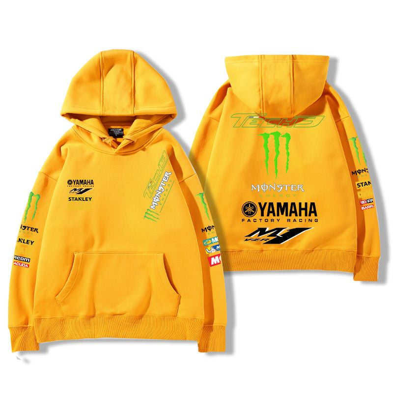 【薄手・裏起毛から選べる】バイカースタイル トップス モータースポーツ レーシングロゴ ユニセックス 長袖 パーカー