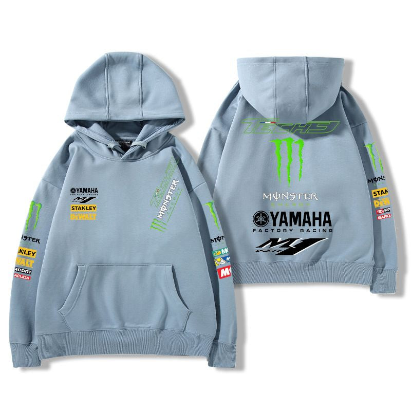 【薄手・裏起毛から選べる】バイカースタイル トップス モータースポーツ レーシングロゴ ユニセックス 長袖 パーカー